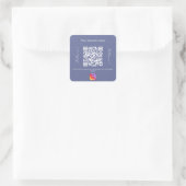Blauwe handelsnaam qr code instagram vierkante sticker (Tas)