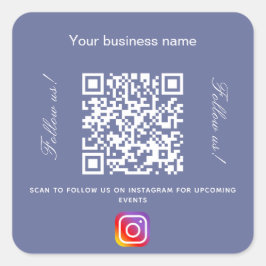 Blauwe handelsnaam qr code instagram vierkante sticker