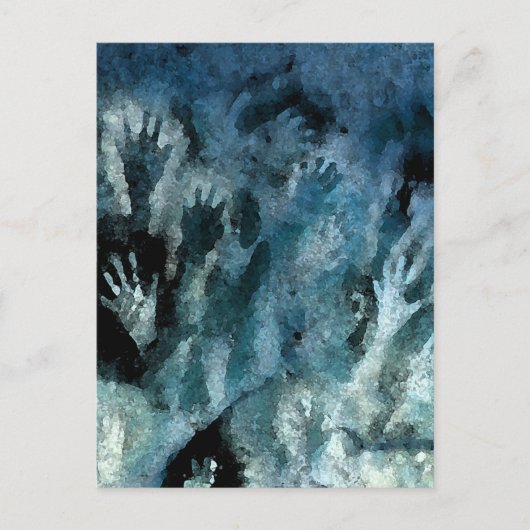 Blauwe Handen Briefkaart (Voorkant)