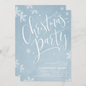 Blauwe handgeschreven kerstfeestdag kaart (Voorkant / Achterkant)