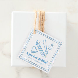 Blauwe handgetekende après bébé boy Baby shower Bedankjes Labels