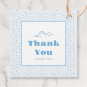 Blauwe handgetekende après bébé boy Baby shower Bedankjes Labels (Achterkant)