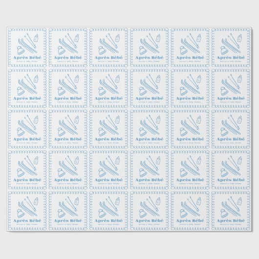 Blauwe handgetekende après bébé boy Baby shower Cadeaupapier (Vlak)