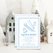 Blauwe handgetekende après bébé boy Baby shower Kaart