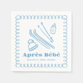 Blauwe handgetekende après bébé boy Baby shower Servet (Voorkant)