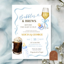 Blauwe Handgetekende Excentrieke Baby Shower