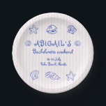 Blauwe handgetekende krabbel zeeschelpen bachelore papieren bordje<br><div class="desc">Blauw handgetekende krabbel zeeschelpen bachelorette papier borden. Transformeer je vrijgezellenfeest in een feest aan zee met deze charmante blauw gekrabbel zeeen schelp papier borden. Perfect voor het serveren van heerlijke lekkernijen en appetizers in een vrijgezellenbad, deze borden zijn versierd met een collectie van blauw, handgetekende zeeschelpen, elk weergegeven in een...</div>
