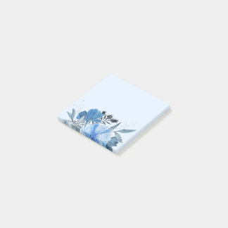 Blauwe handmatige Waterverf Floral Bouquet Post-it® Notes
