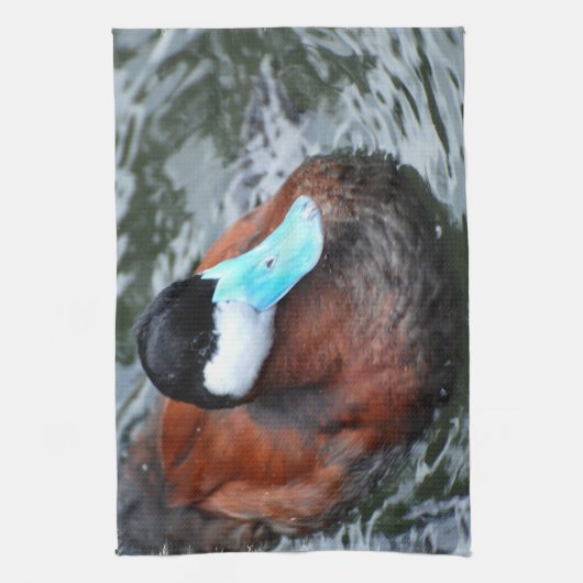 Blauwe handschoen keukenhanddoek (Verticaal)