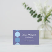 Blauwe handschoenen visitekaartje (Staand voorkant)