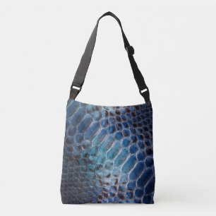 Blauwe handtas van leder