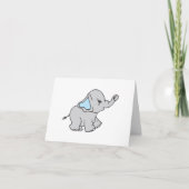 Blauwe handtekening Elephant Pattern Cartoon Bedankkaart (Voorkant)