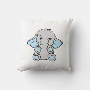 Blauwe handtekening Elephant Pattern Cartoon Kussen