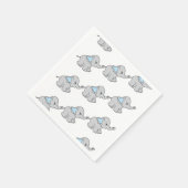 Blauwe handtekening Elephant Pattern Cartoon Servet (Hoek)