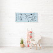 Blauwe handtekening Grote welkom op de bruiloft Spandoek (Insitu)