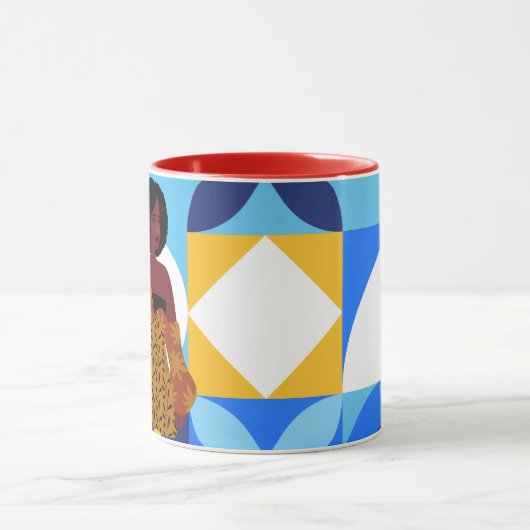 Blauwe handtekening mok (Midden)