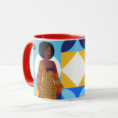 Blauwe handtekening mok (Voorkant links)