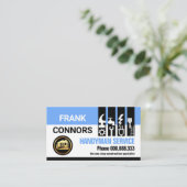 Blauwe Handyman Tools Tab Builder Visitekaartje (Staand voorkant)