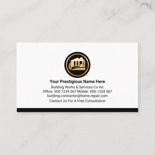 Blauwe Handyman Tools Tab Builder Visitekaartje (Achterkant)