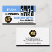 Blauwe Handyman Tools Tab Builder Visitekaartje (Voorkant / Achterkant)