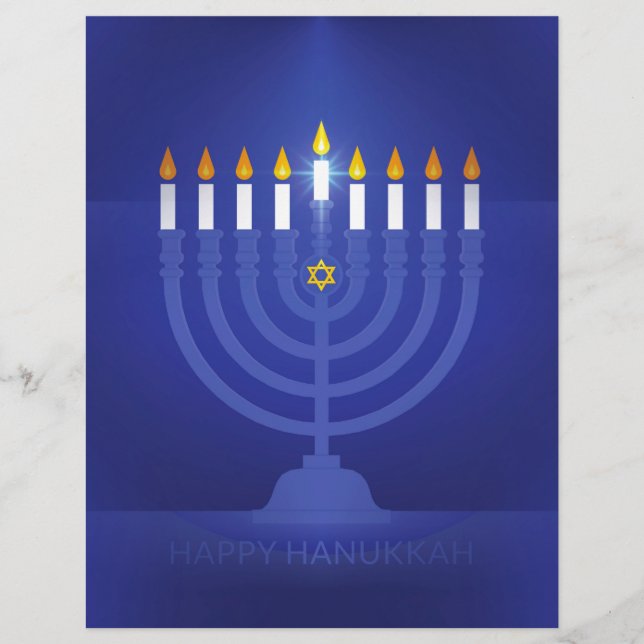 blauwe hanukka (Voorkant)