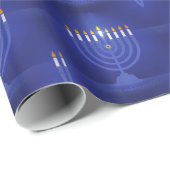 blauwe hanukka cadeaupapier (Rol Hoek)