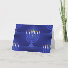 blauwe hanukka feestdagen kaart