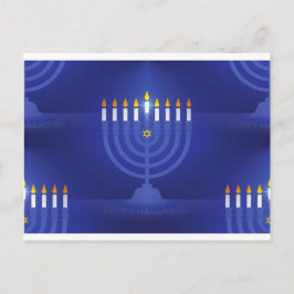 blauwe hanukka feestdagenkaart