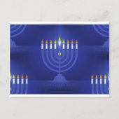blauwe hanukka feestdagenkaart (Voorkant)