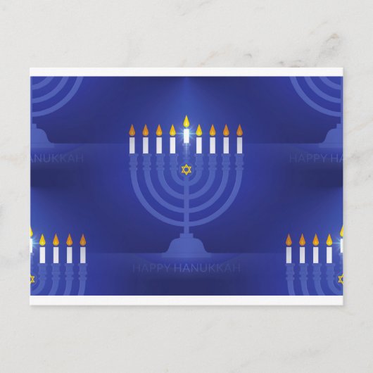 blauwe hanukka feestdagenkaart (Voorkant)