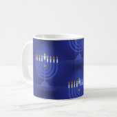 blauwe hanukka koffiemok (Voorkant links)