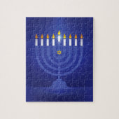 blauwe hanukka legpuzzel (Verticaal)