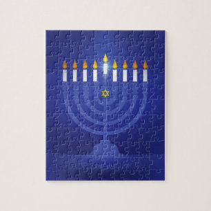 blauwe hanukka legpuzzel