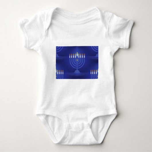 blauwe hanukka romper (Voorkant)