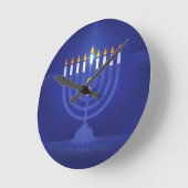 blauwe hanukka ronde klok (Hoek)