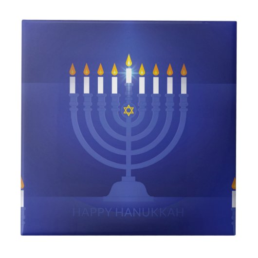 blauwe hanukka tegeltje (Voorkant)