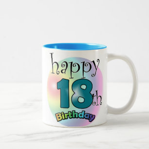 Blauwe Happy 18th Birthday Tweekleurige Koffiemok