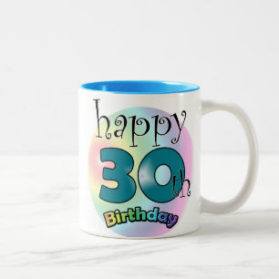 Blauwe Happy 30th Birthday Tweekleurige Koffiemok