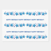 Blauwe Happy Birthday voor u die papier pakt Inpakpapier Vel (Voorkant 3)