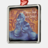 Blauwe harde schoenen metalen ornament (Links)