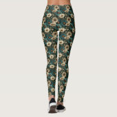 Blauwe hardloopanemonen geïnspireerde kerstcadeaus leggings (Achterkant)