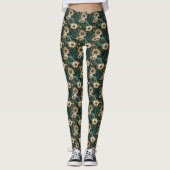 Blauwe hardloopanemonen geïnspireerde kerstcadeaus leggings (Voorkant)