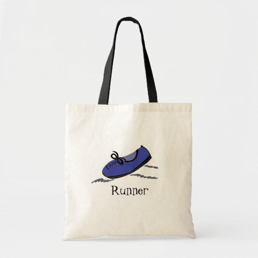 Blauwe hardloopschoen - Hardloper Tote Bag (Voorkant)