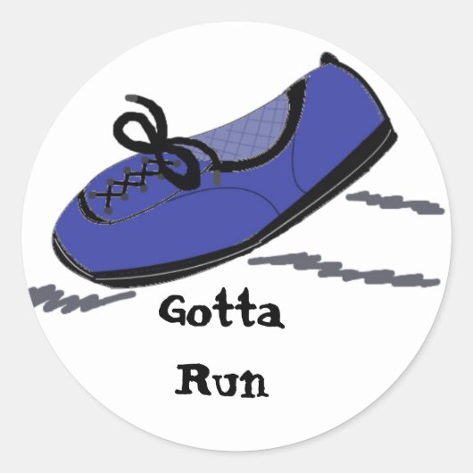 Blauwe hardloopschoen - Moet hardlopen Ronde Sticker (Voorkant)