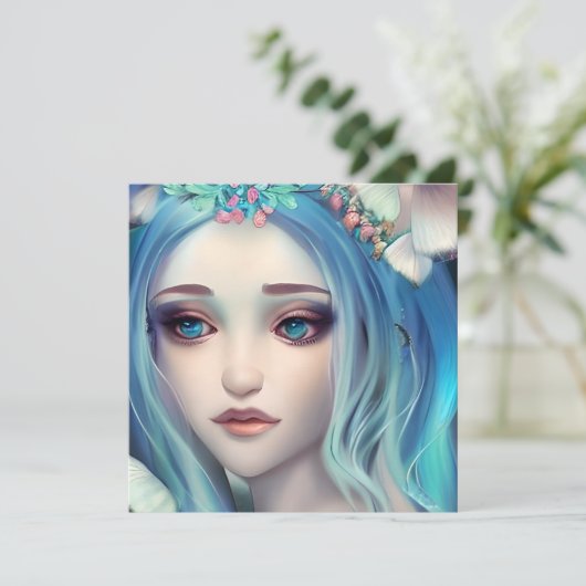 Blauwe harige fee | Fantasy Art (Staand voorkant)