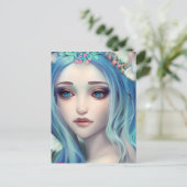Blauwe harige fee | Fantasy Art Briefkaart (Staand voorkant)