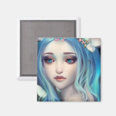 Blauwe harige fee | Fantasy Art Magneet (Voorkant / Achterkant)