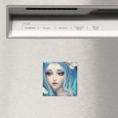 Blauwe harige fee | Fantasy Art Magneet (Insitu (Vaatwasser))