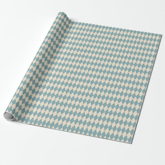 Blauwe Harlequin Cadeaupapier (Uitgerold)