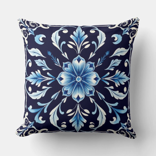 blauwe harmonie kussen (Voorkant)